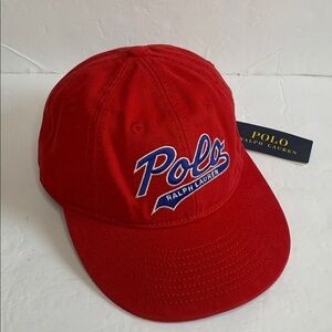 Polo Ralph Lauren Twill Red Baseball Cap NWT